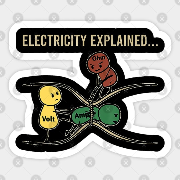 Electricity explained Sticker by gibsonmolly